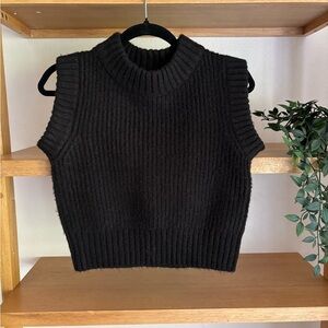 Black Sleeveless Sweater